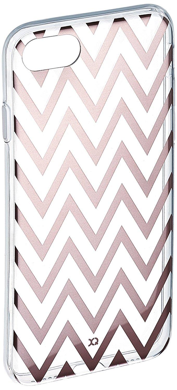 Xqisit Shell Zigzag iPhone 7 (przezroczysty-różowy)