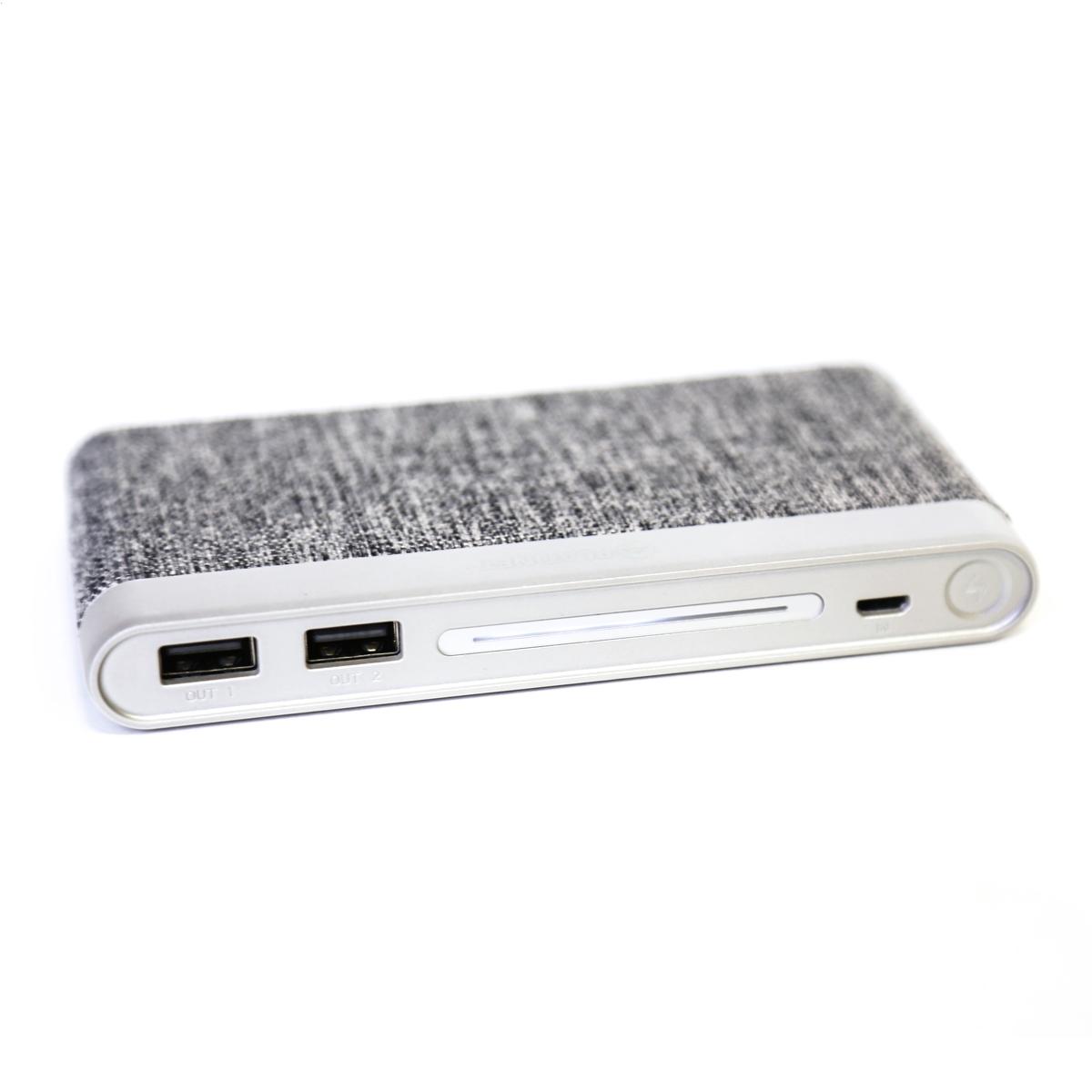 Powerbank Platinet PMPB10FG Fabric Braided 10000mAh (jasnoszary)