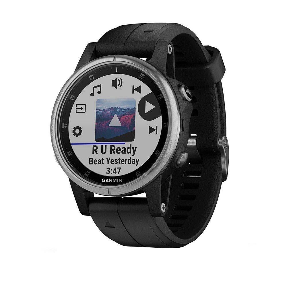 Zegarek sportowy Garmin Fenix 5S Plus Srebrny z Czarnym paskiem
