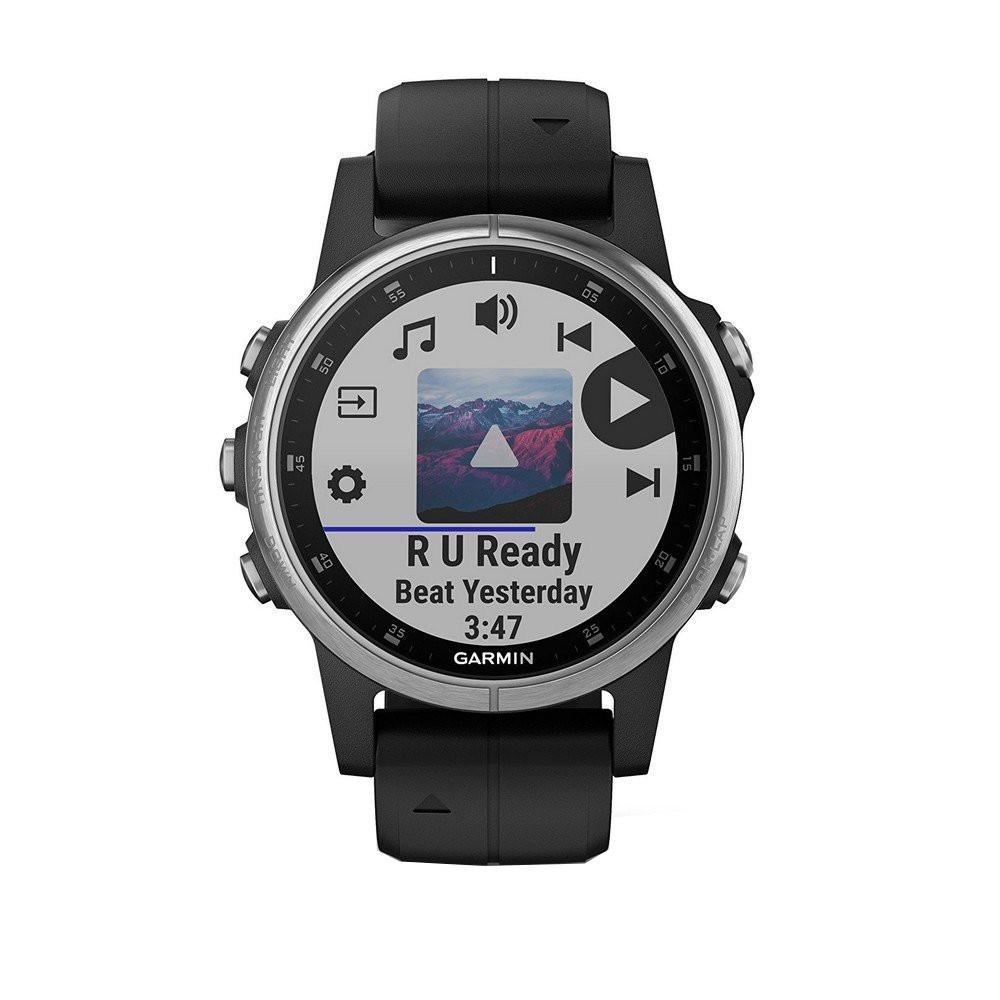 Zegarek sportowy Garmin Fenix 5S Plus Srebrny z Czarnym paskiem