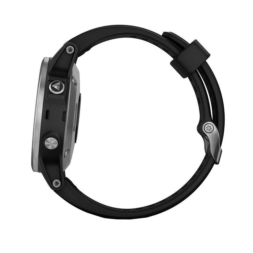 Zegarek sportowy Garmin Fenix 5S Plus Srebrny z Czarnym paskiem