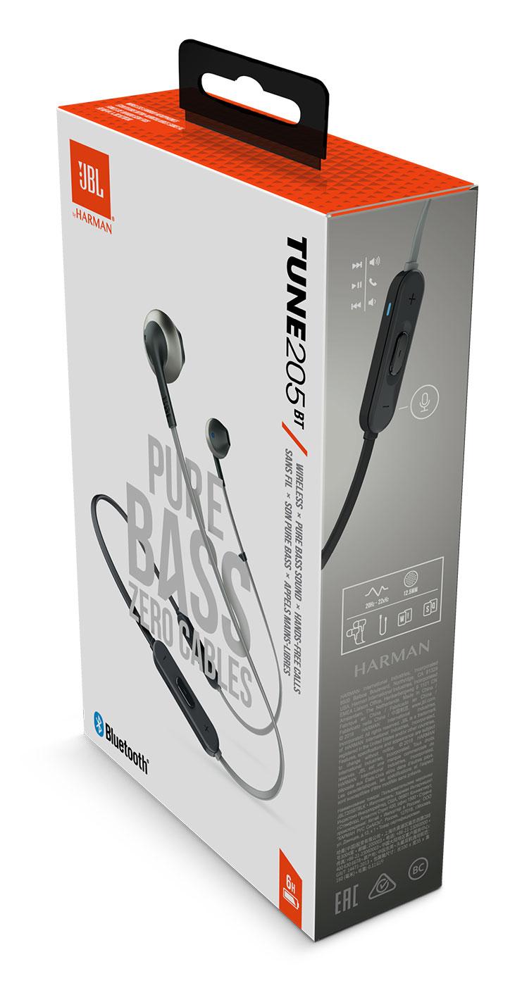 Słuchawki bezprzewodowe JBL Tune 205BT Dokanałowe Bluetooth 4.0 Czarny