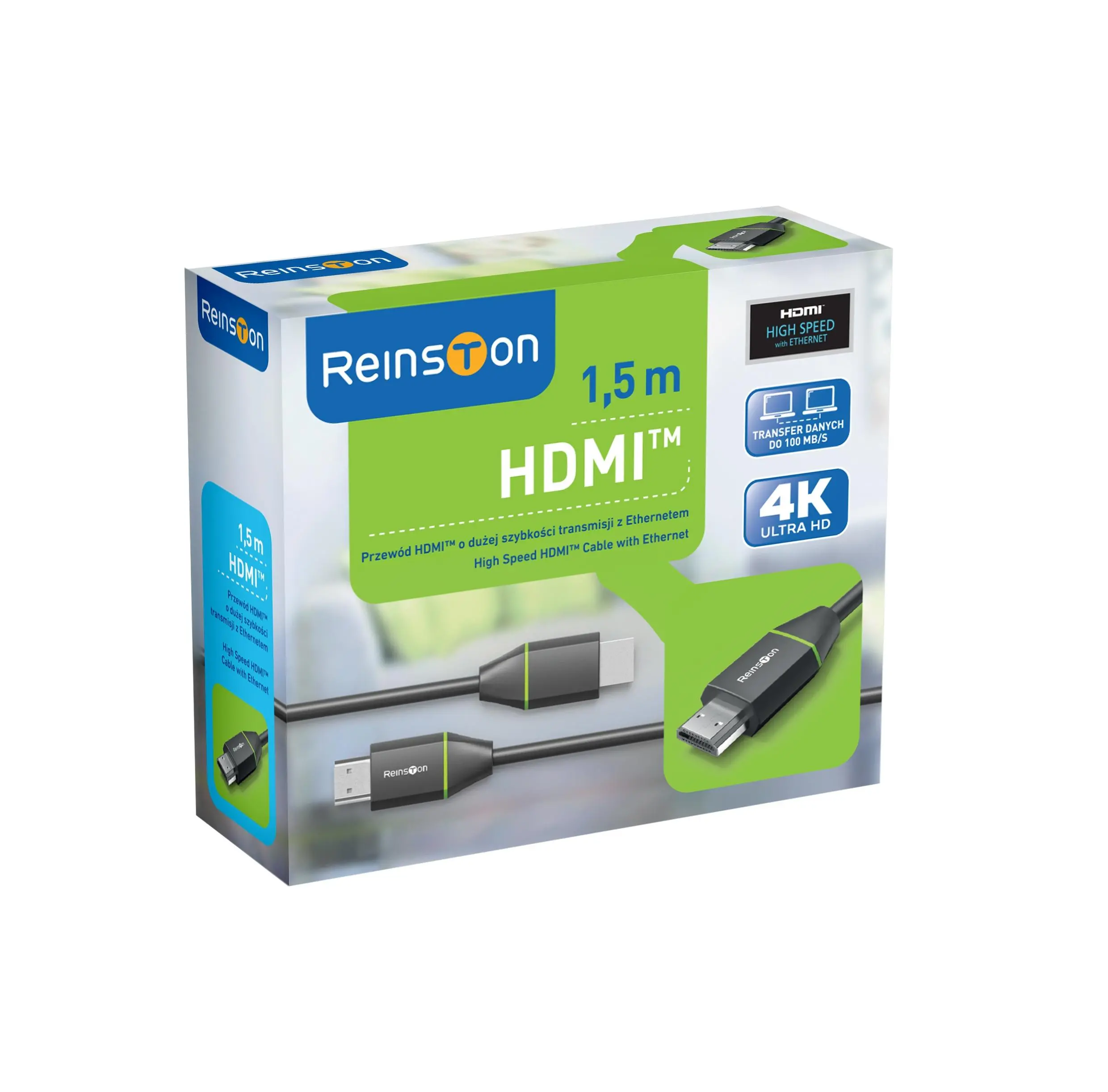 Kabel HDMI Reinston EK017 1,5m Srebrny