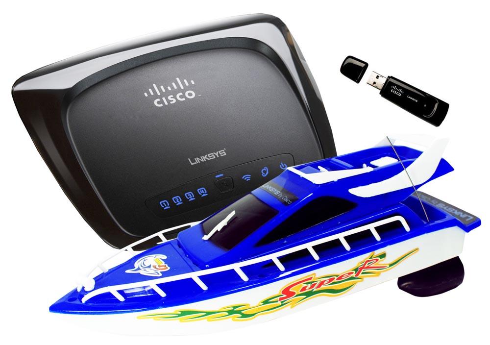 Linksys WAG120N+ WUSB100 + łódka