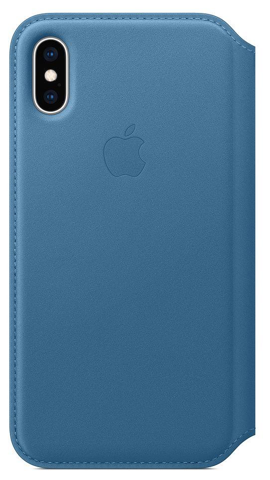 Etui Apple Leather Folio do iPhone Xs MRX02ZM/A (szary błękit)