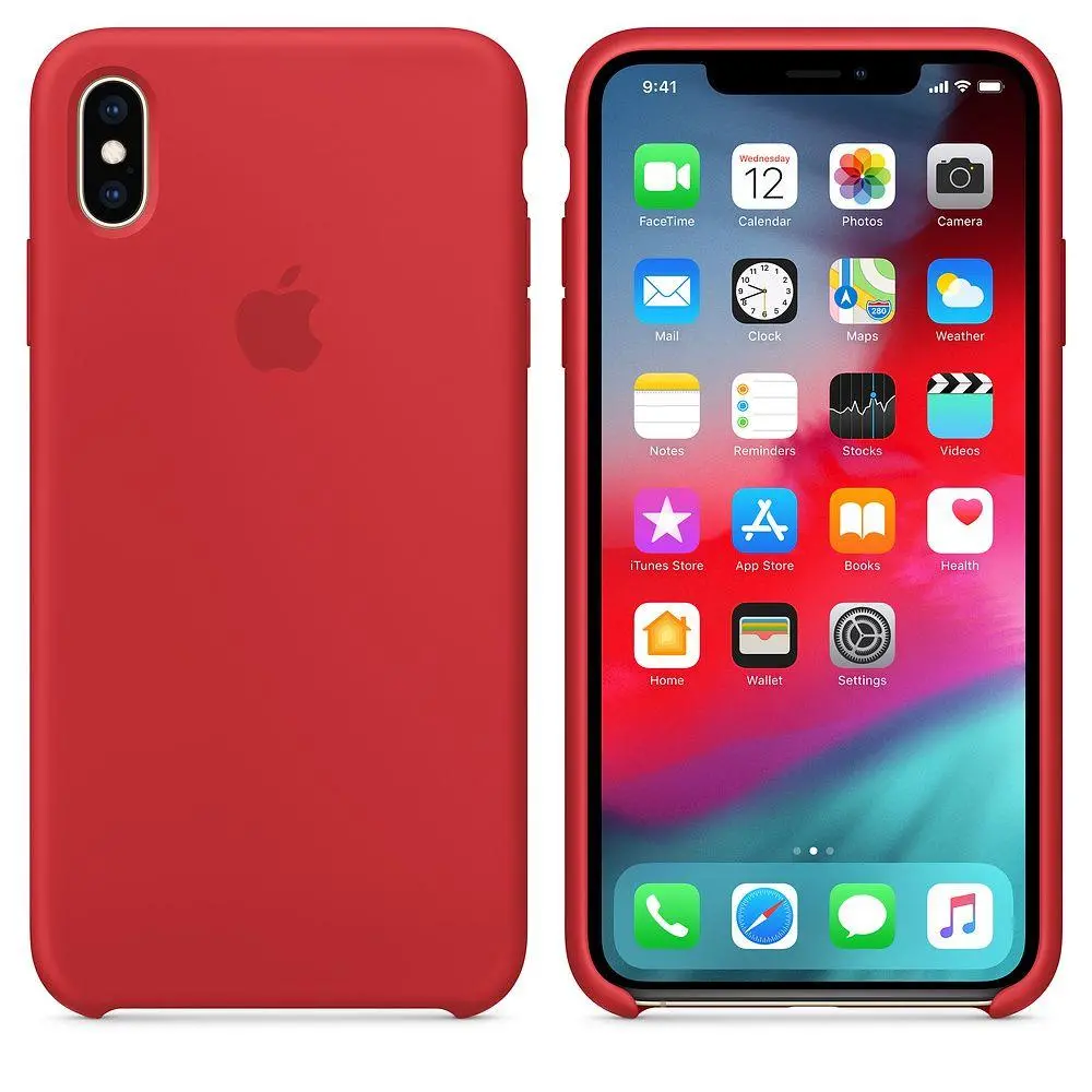 Etui Apple Silicone Case do iPhone Xs Max Czerwony