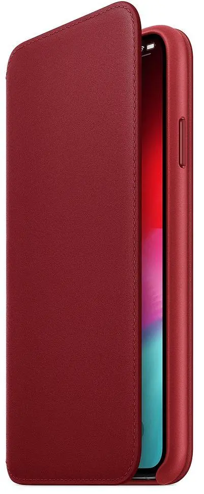 Etui Apple Leather Folio do iPhone Xs Max Czerwony