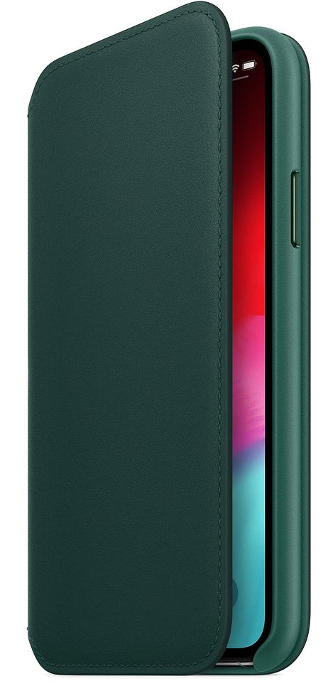 Etui Apple Leather Folio Case do iPhone Xs MRWY2ZM/A (leśna zieleń)