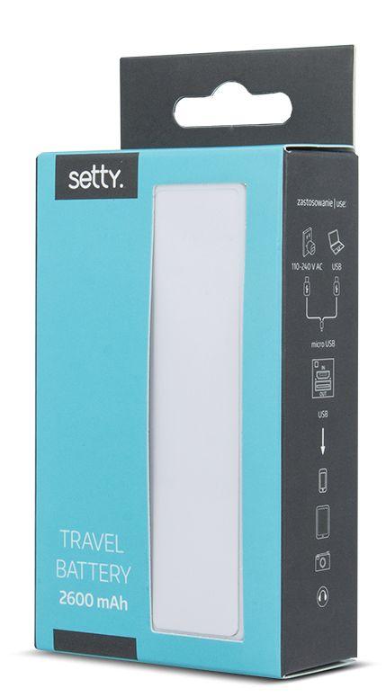 Powerbank Setty 2600 mAh (biały)