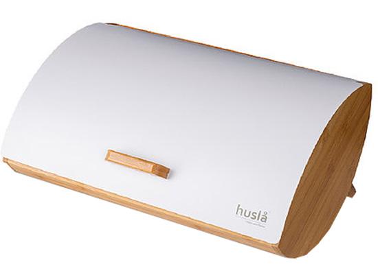 Husla Chlebak z drewna bambusowego (biały)