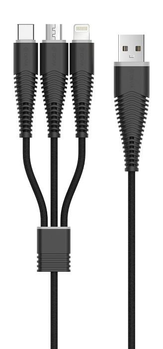 Devia FISH1 3in1 8-PIN / micro / TYP-C (czarny)