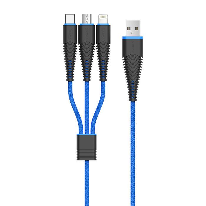 Devia FISH1 3w1 8-pin / micro / TYP-C (niebieski)