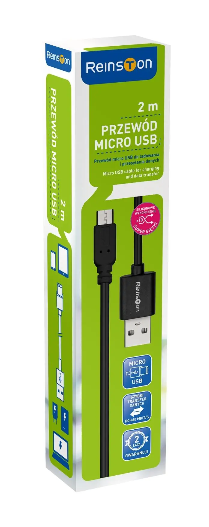 Kabel Reinston EKT23 2m Czarny