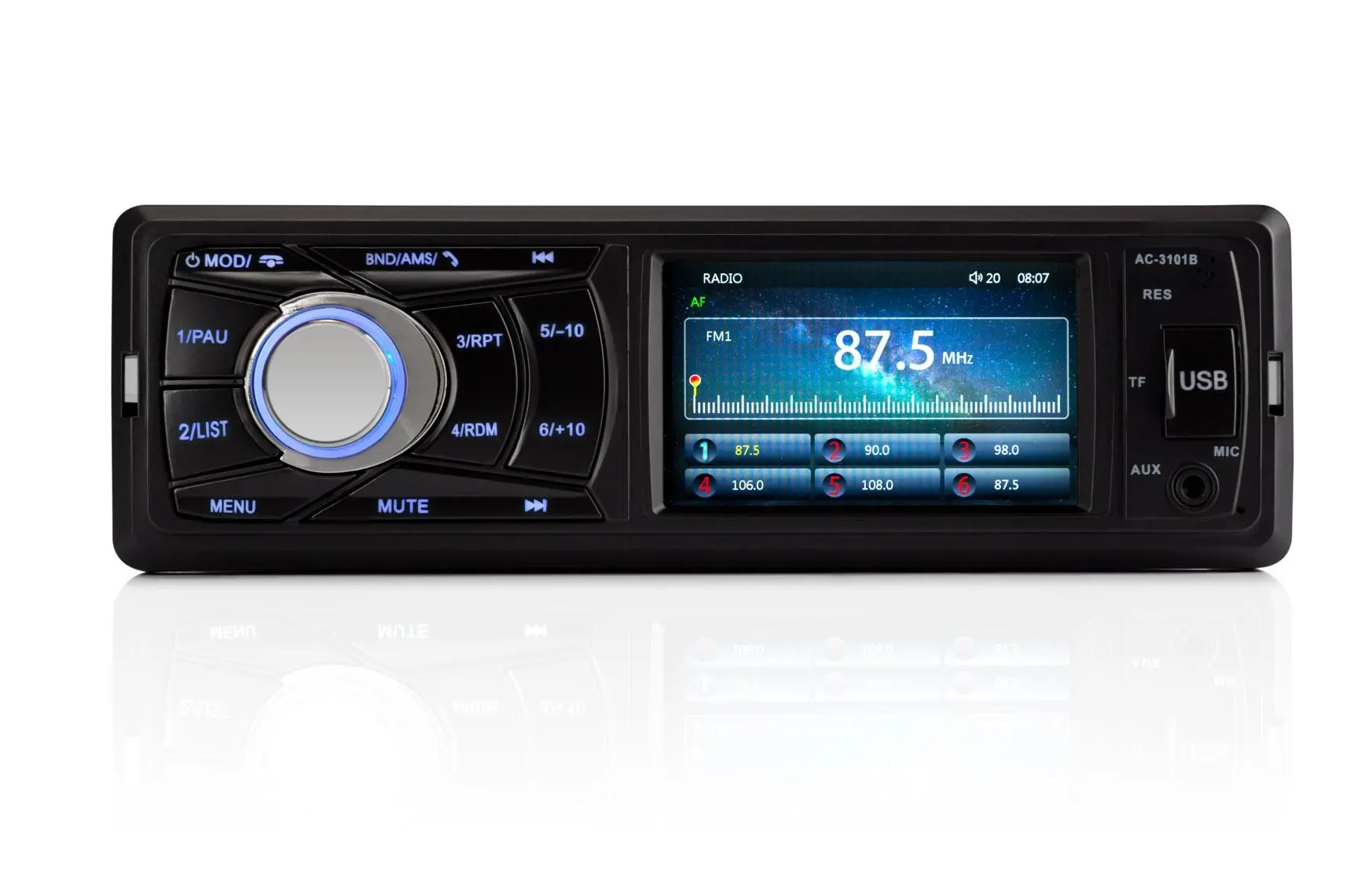 Radioodtwarzacz samochodowy Vordon AC-3101B Jukon z USB/SD 3" 4x60W Bluetooth + kamera cofania