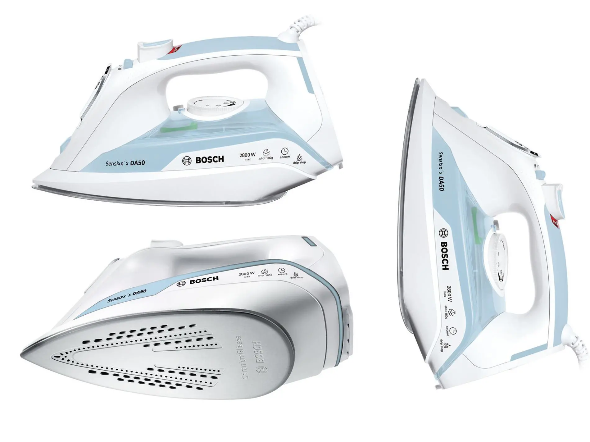 Żelazko Bosch Sensixx'x DA50 TDA5028120 Cera-glissee 180g/min