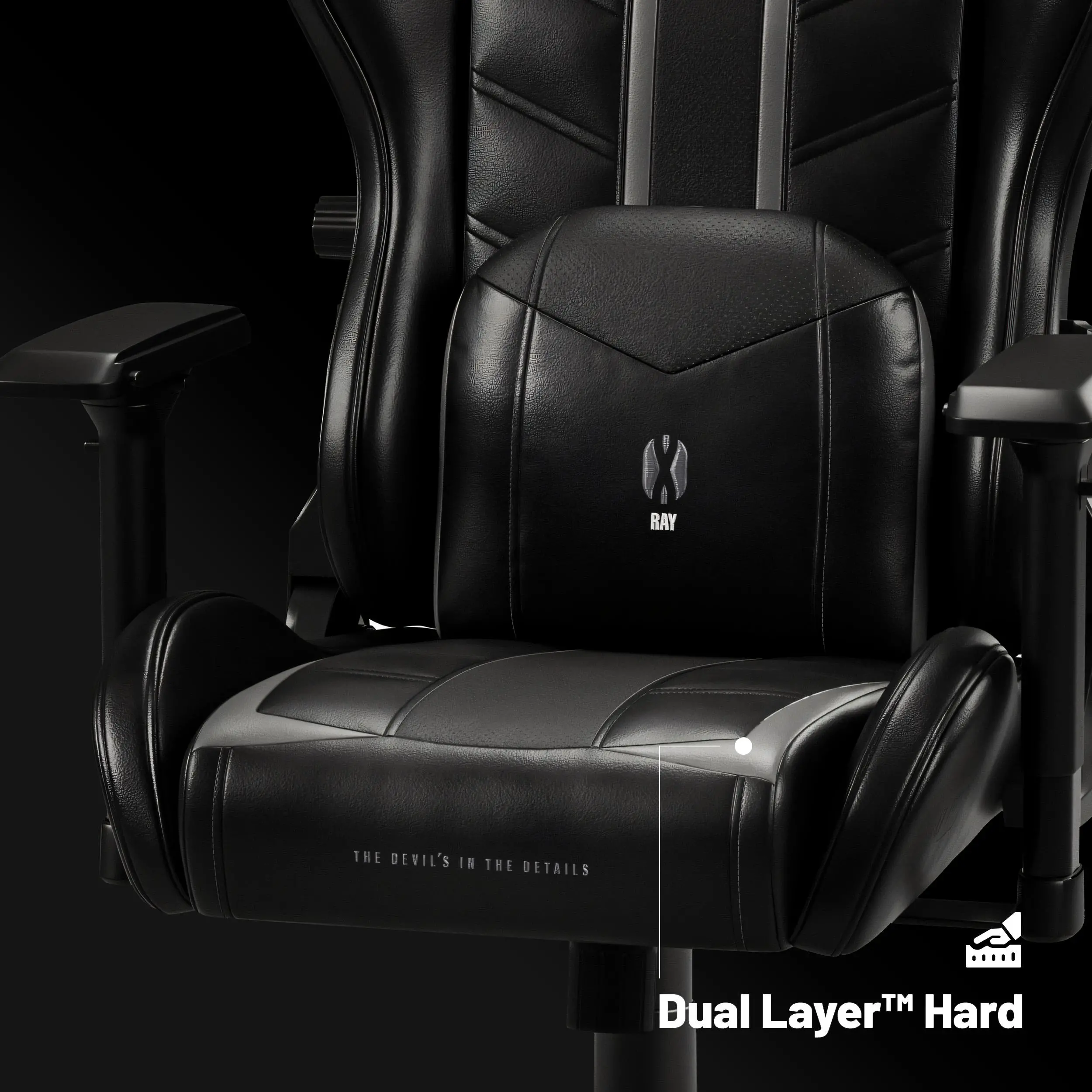 Fotel Diablo Chairs X-Ray 2.0 King Size Gamingowy do 160kg Skóra ECO Czarno-szary