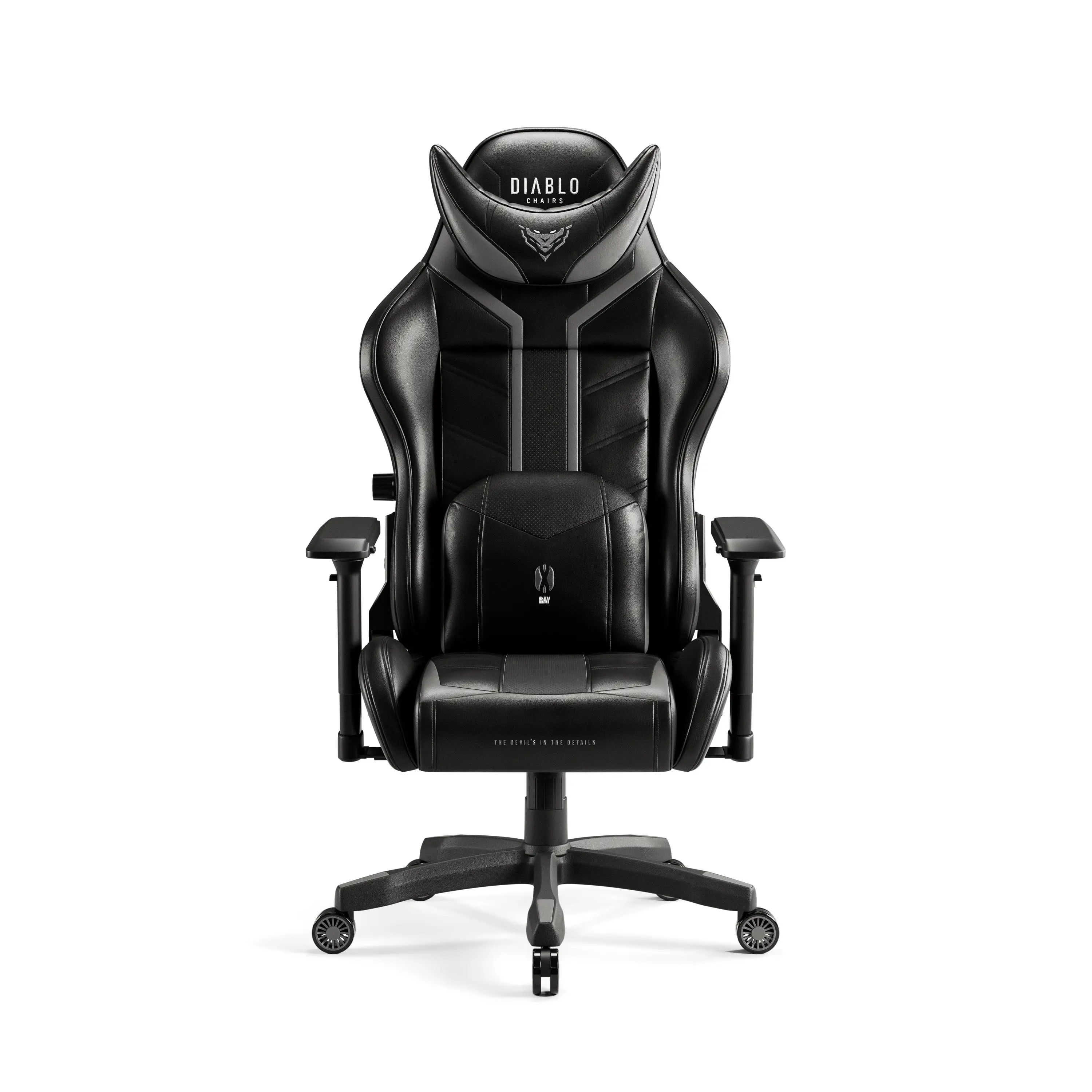 Fotel Diablo Chairs X-Ray 2.0 King Size Gamingowy do 160kg Skóra ECO Czarno-szary