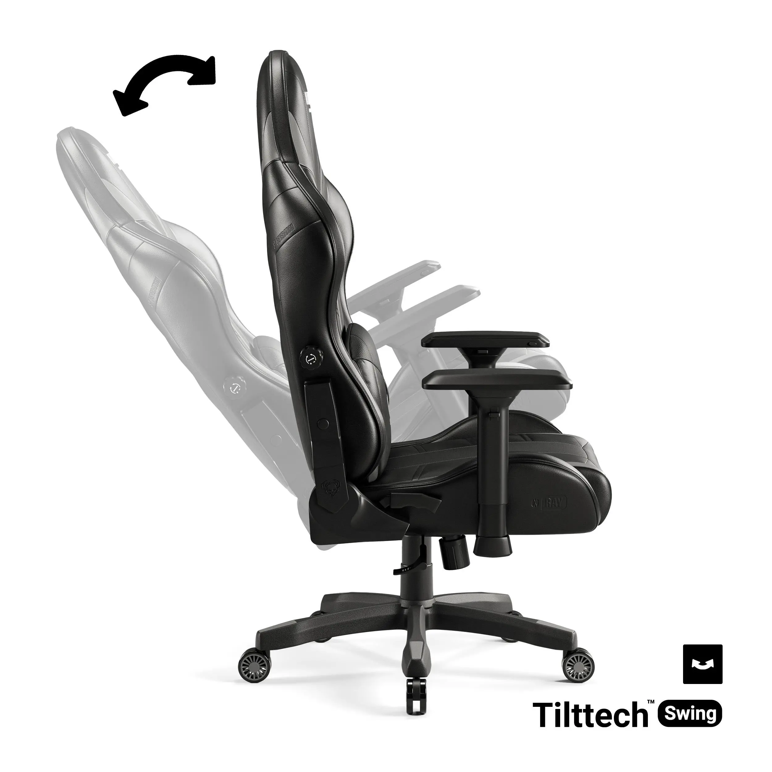 Fotel Diablo Chairs X-Ray 2.0 King Size Gamingowy do 160kg Skóra ECO Czarno-szary