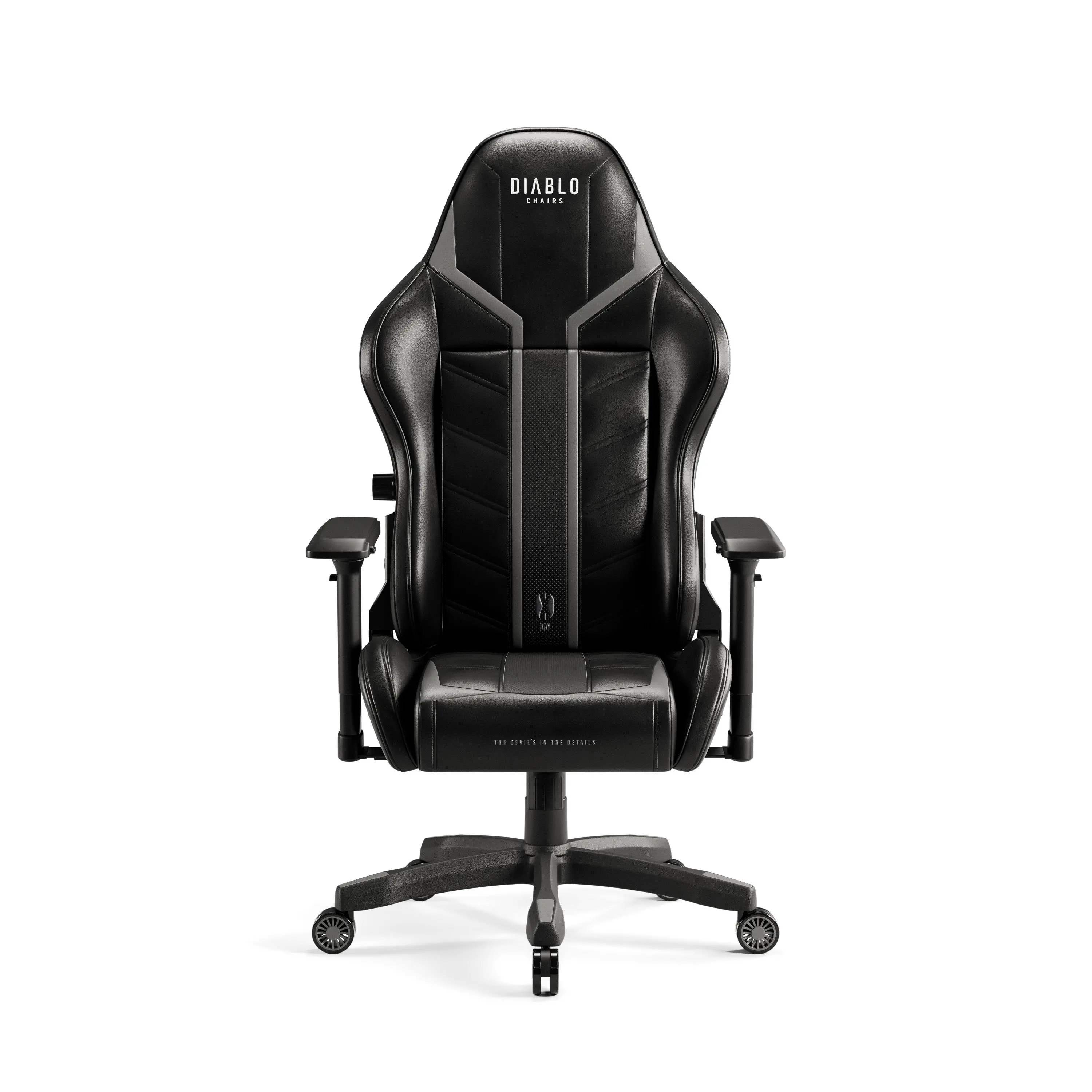 Fotel Diablo Chairs X-Ray 2.0 King Size Gamingowy do 160kg Skóra ECO Czarno-szary