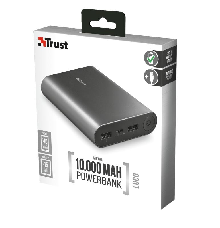Powerbank Trust Luco Metal 10000mAh
