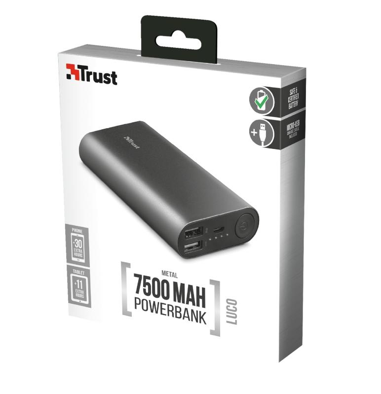 Powerbank Trust Luco Metal 7500mAh