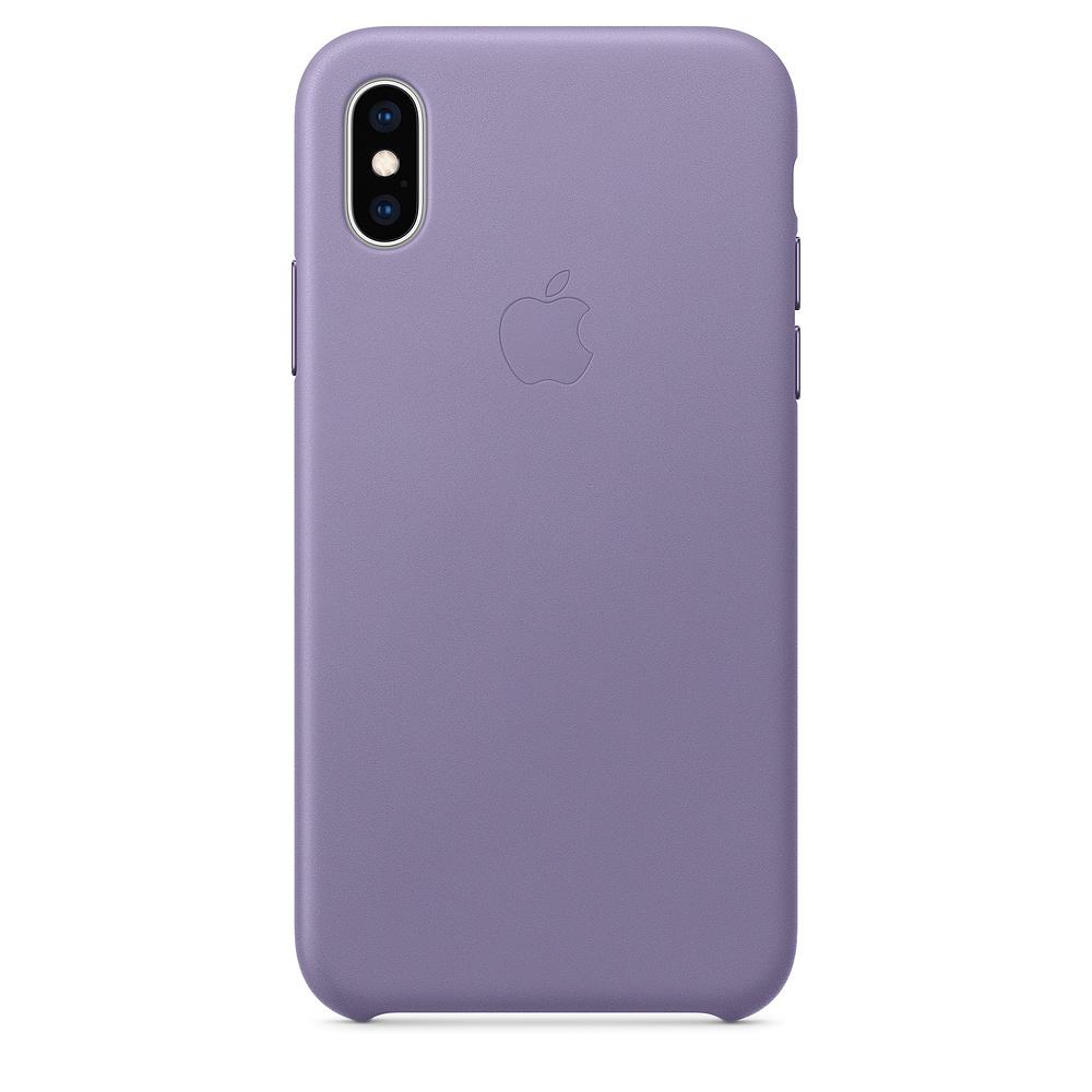 Etui Apple Leather Case iPhone Xs MVFR2ZM/A (liliowe)