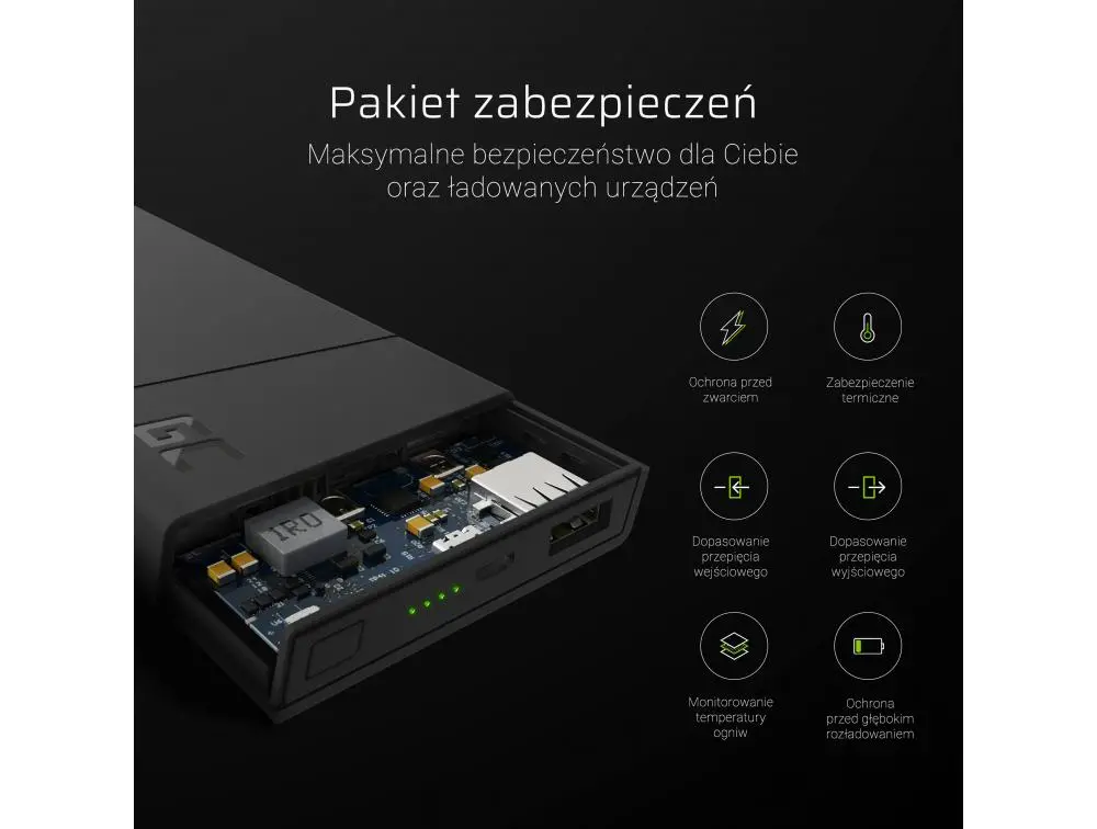 Powerbank Green Cell Prime 10000mAh 18W Czarny