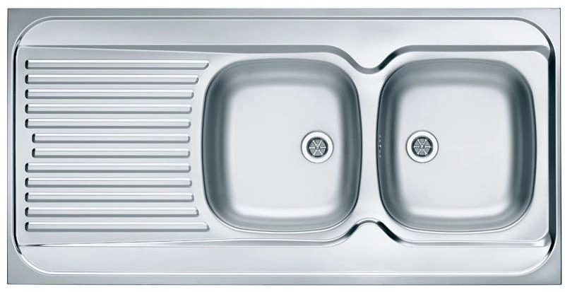 Zlewozmywak Alveus Classic 100 1009084K (satynowy) komora z prawej strony