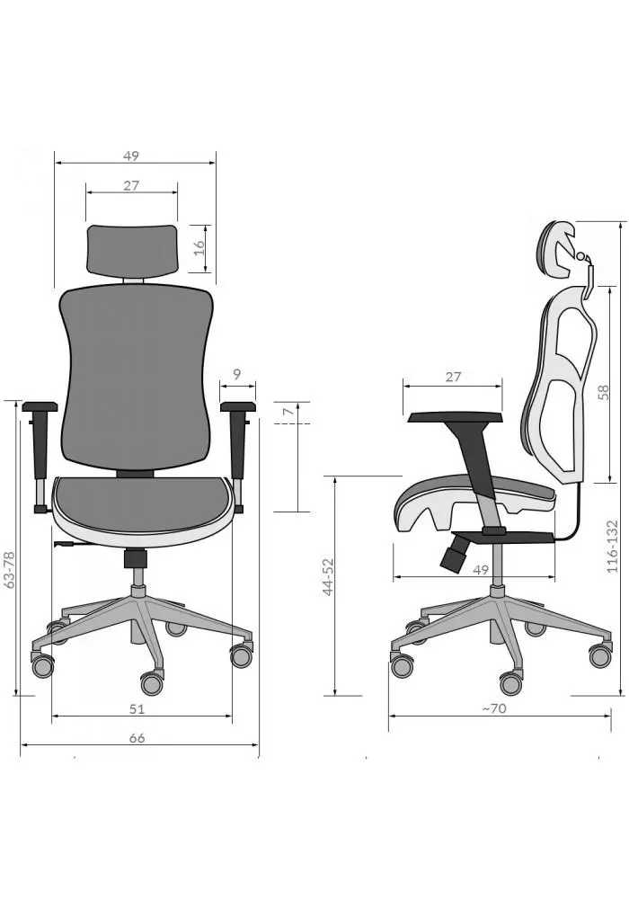 Fotel Diablo Chairs V-Basic Normal Size Biurowy do 150kg Tkanina Czarno-szary