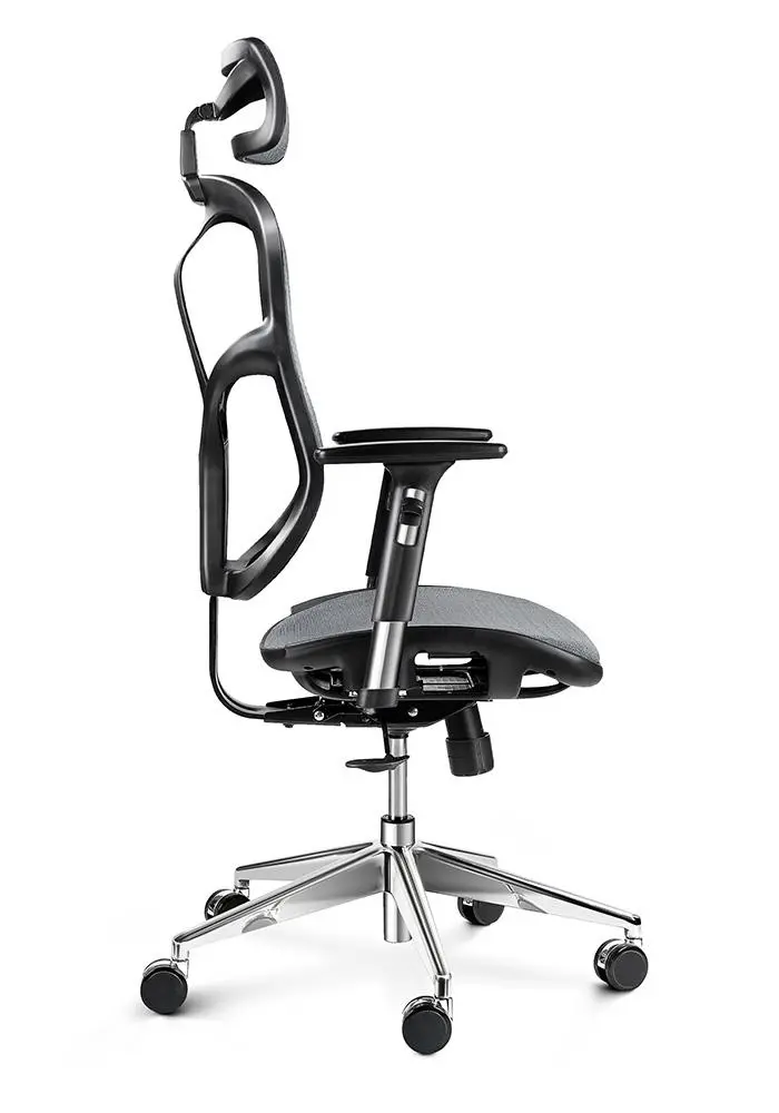 Fotel Diablo Chairs V-Basic Normal Size Biurowy do 150kg Tkanina Czarno-szary