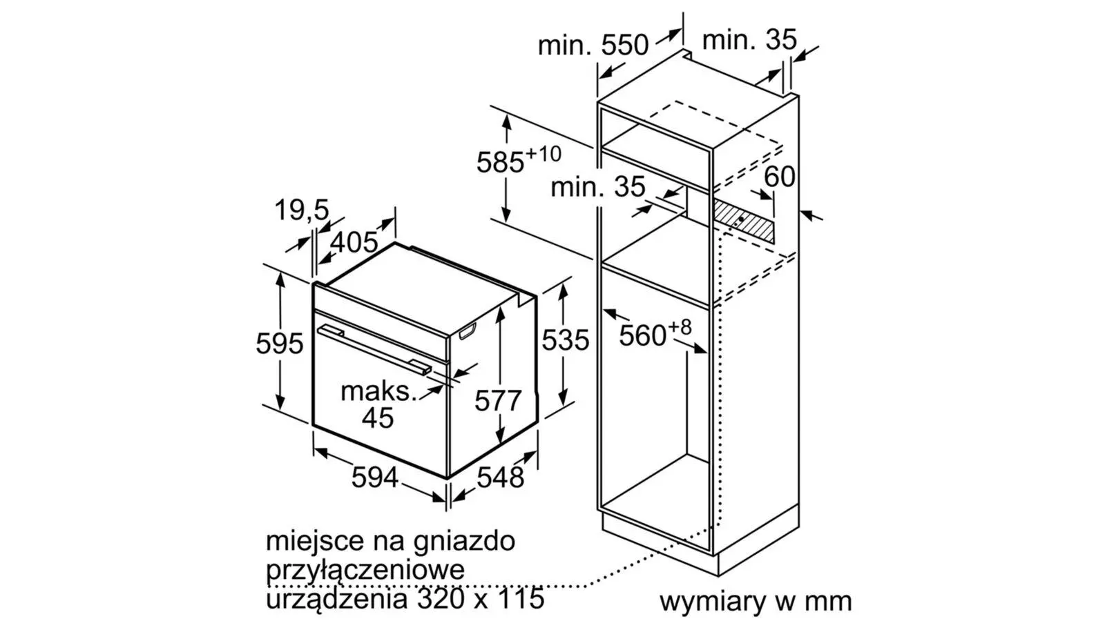 Piekarnik elektryczny parowy Bosch Serie 8 HSG636BB1 Termoobieg Czarny
