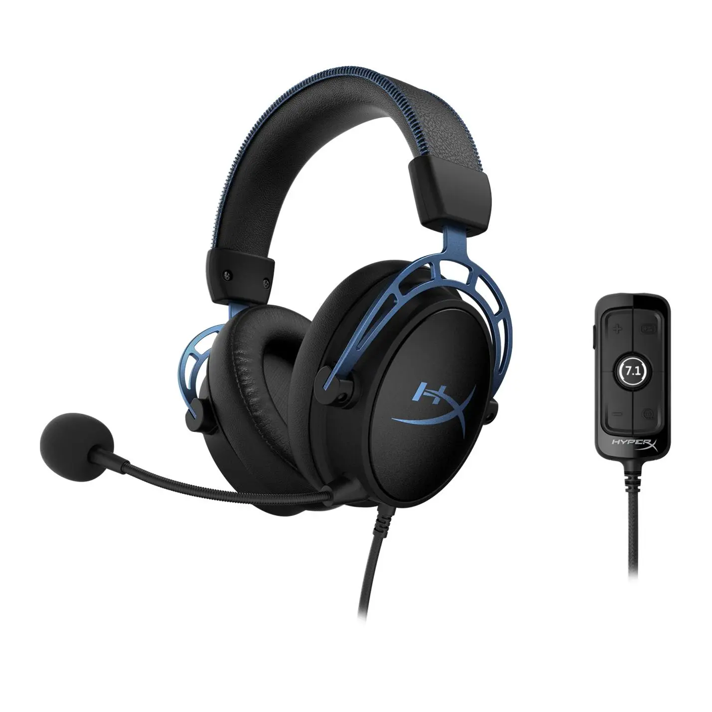 Słuchawki przewodowe z mikrofonem HyperX Cloud Alpha S HX-HSCAS-BL/WW Nauszne Czarno-niebieski