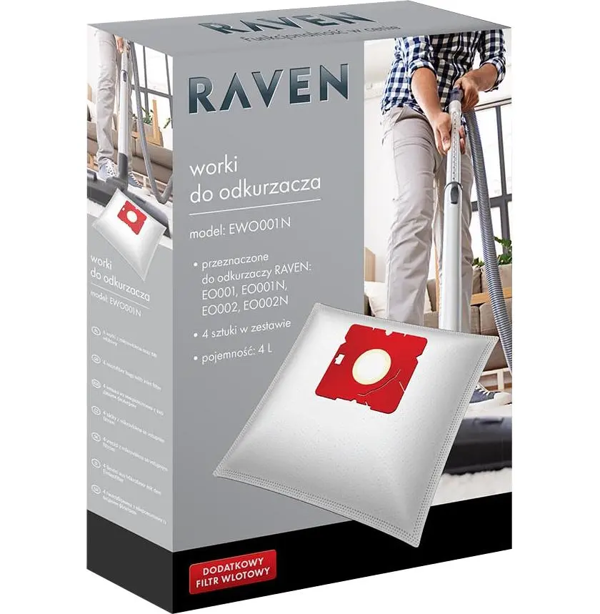 Worek do odkurzacza Raven EWO001N 4szt. + filtr
