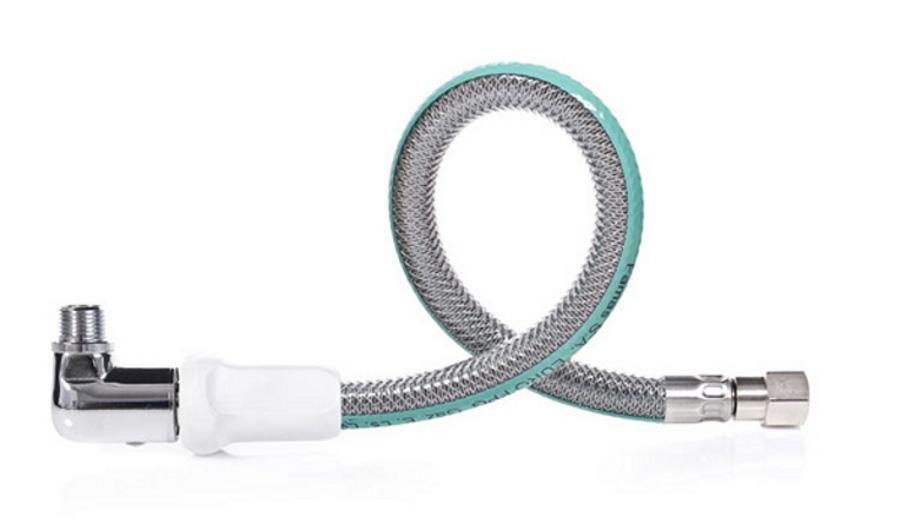 Wąż do gazu Famas FPGS-20 -100 z zaworem kątowym i szybkozłączem