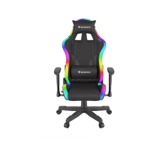 Fotel Genesis Trit 600 RGB Gamingowy do 150kg Skóra ECO Tkanina Czarny