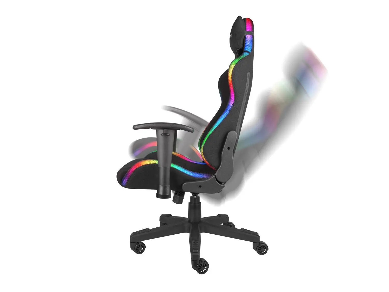 Fotel Genesis Trit 600 RGB Gamingowy do 150kg Skóra ECO Tkanina Czarny