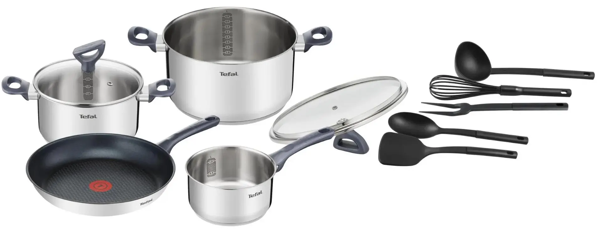 Zestaw garnków Tefal Daily Cook G713SB74 Indukcja Stal nierdzewna 11 elementów