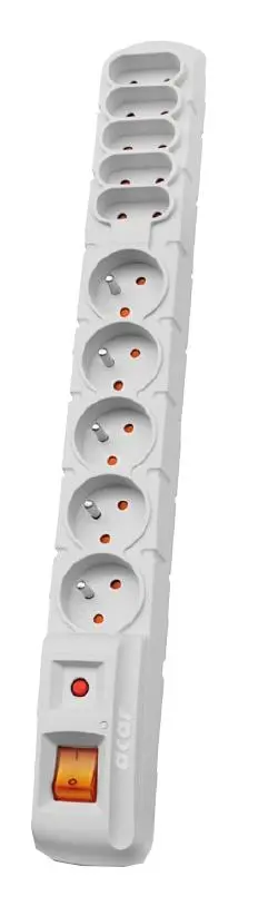 Listwa Acar S10 10 gniazd 3m Szary