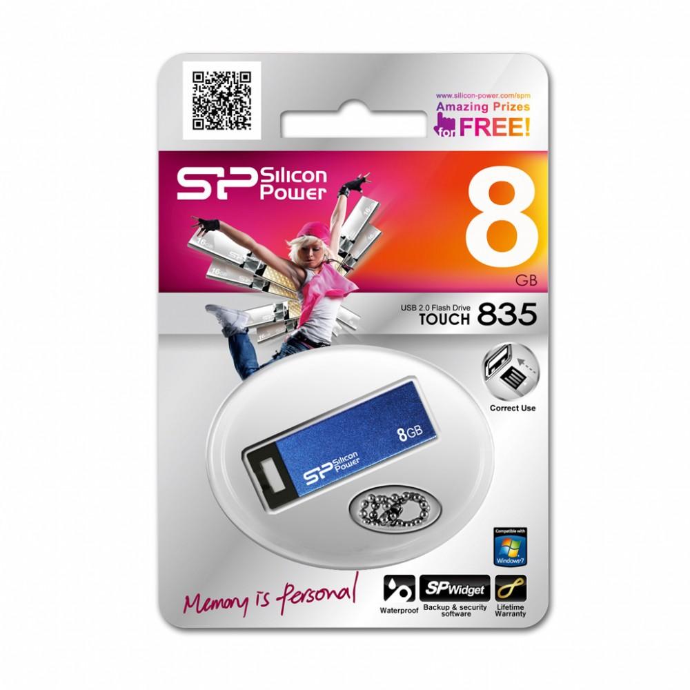 PenDrive Silicon Power Touch 835 8GB USB 2.0 (niebieski)