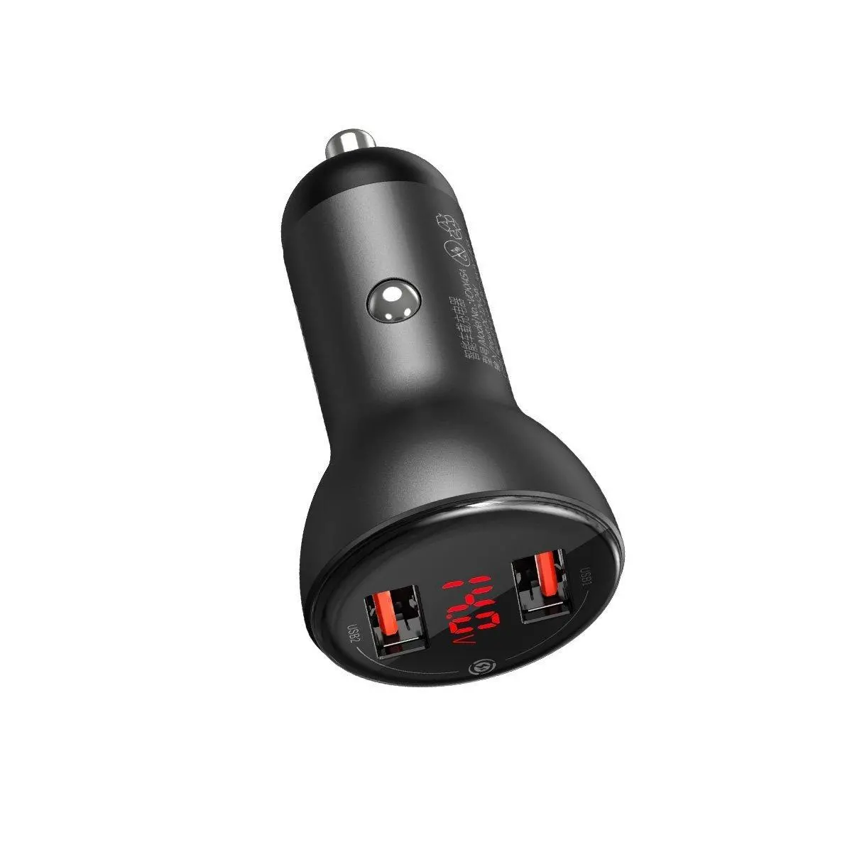 Ładowarka samochodowa Baseus Digital Display 2x USB QC3,0 45W 5A Szary