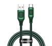 Kabel Baseus szybkiego ładowania USB-C  Flash, QC 3.0, Huawei SCP, Samsung AFC, 5A, 1m (zielony)
