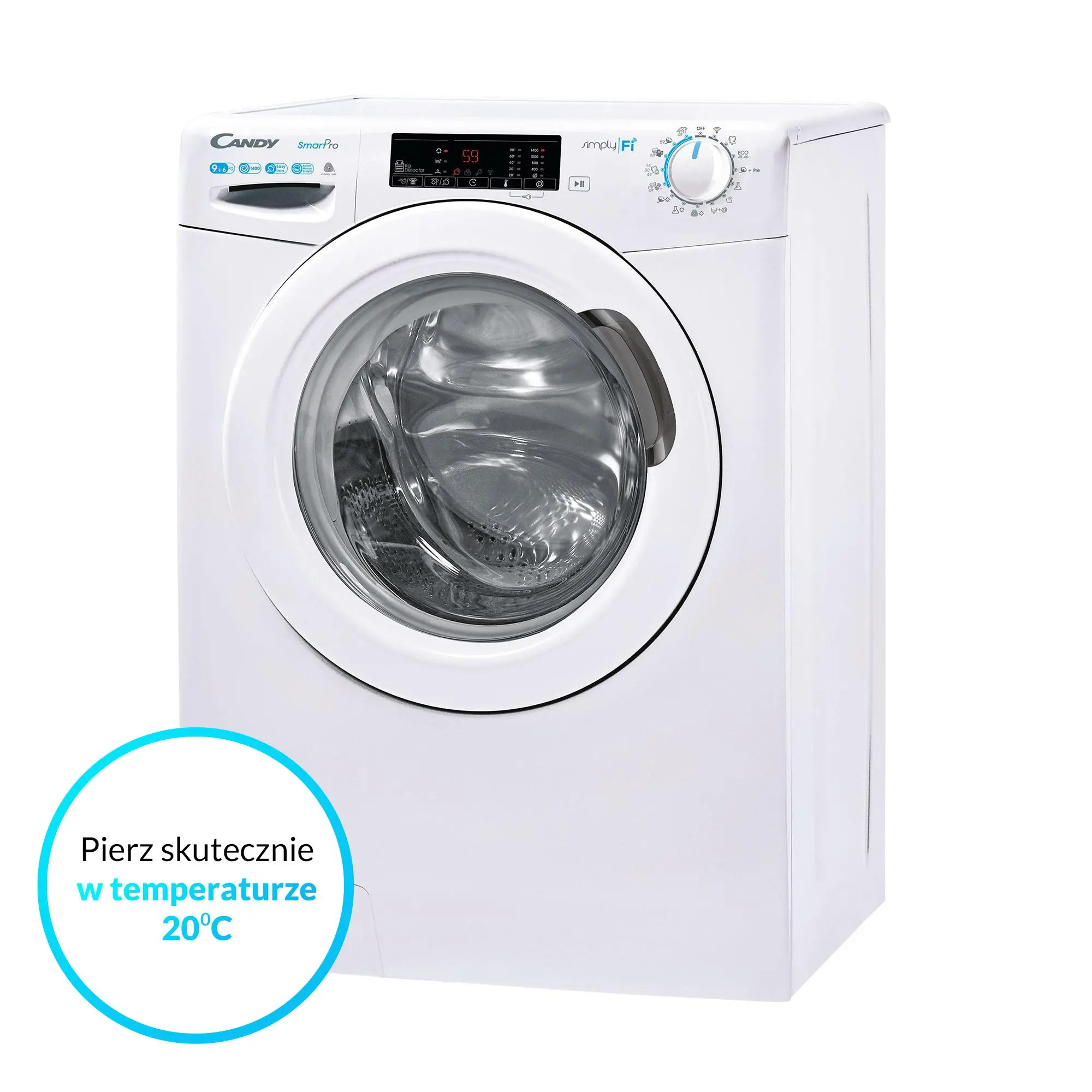 Pralko-suszarka Candy SmartPro CSOW 4965TWE/1-S 58cm 9kg/6kg