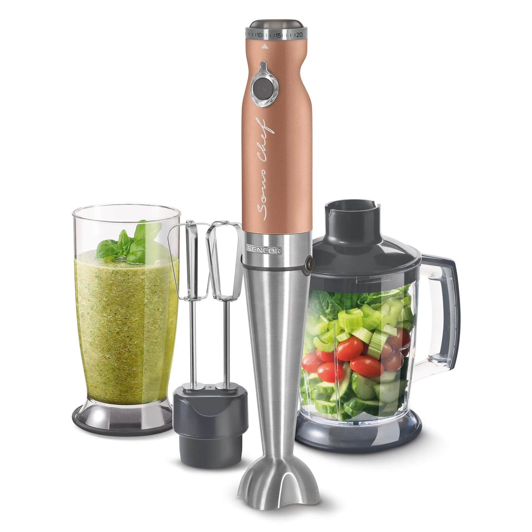Blender Sencor SHB 5606GD-EUE3 4w1 1200W Rozdrabniacz Końcówka do ubijania