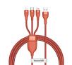 Kabel Baseus 3w1 Flash Series USB-C + micro USB + Lightning, 40W 5A 1,2m Pomarańczowy