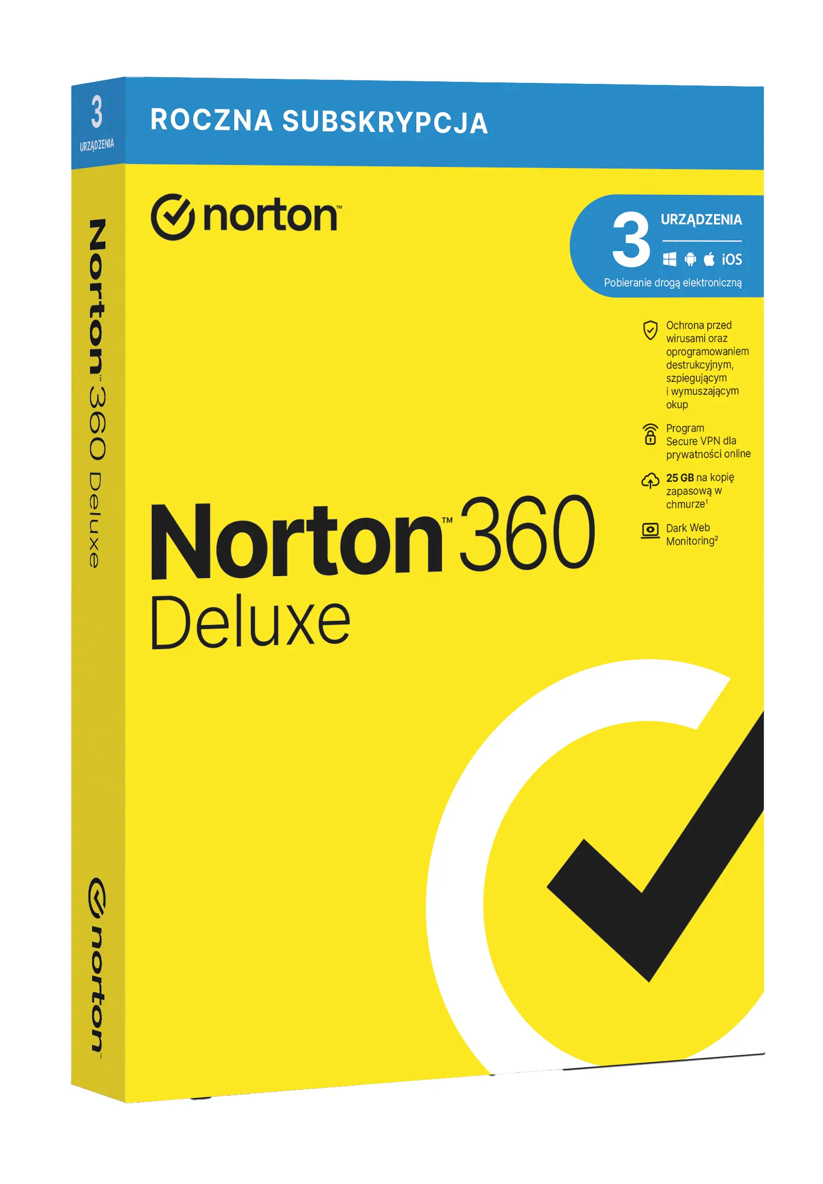 Antywirus Norton 360 Deluxe 25GB 3 Urządzenia/1 Rok