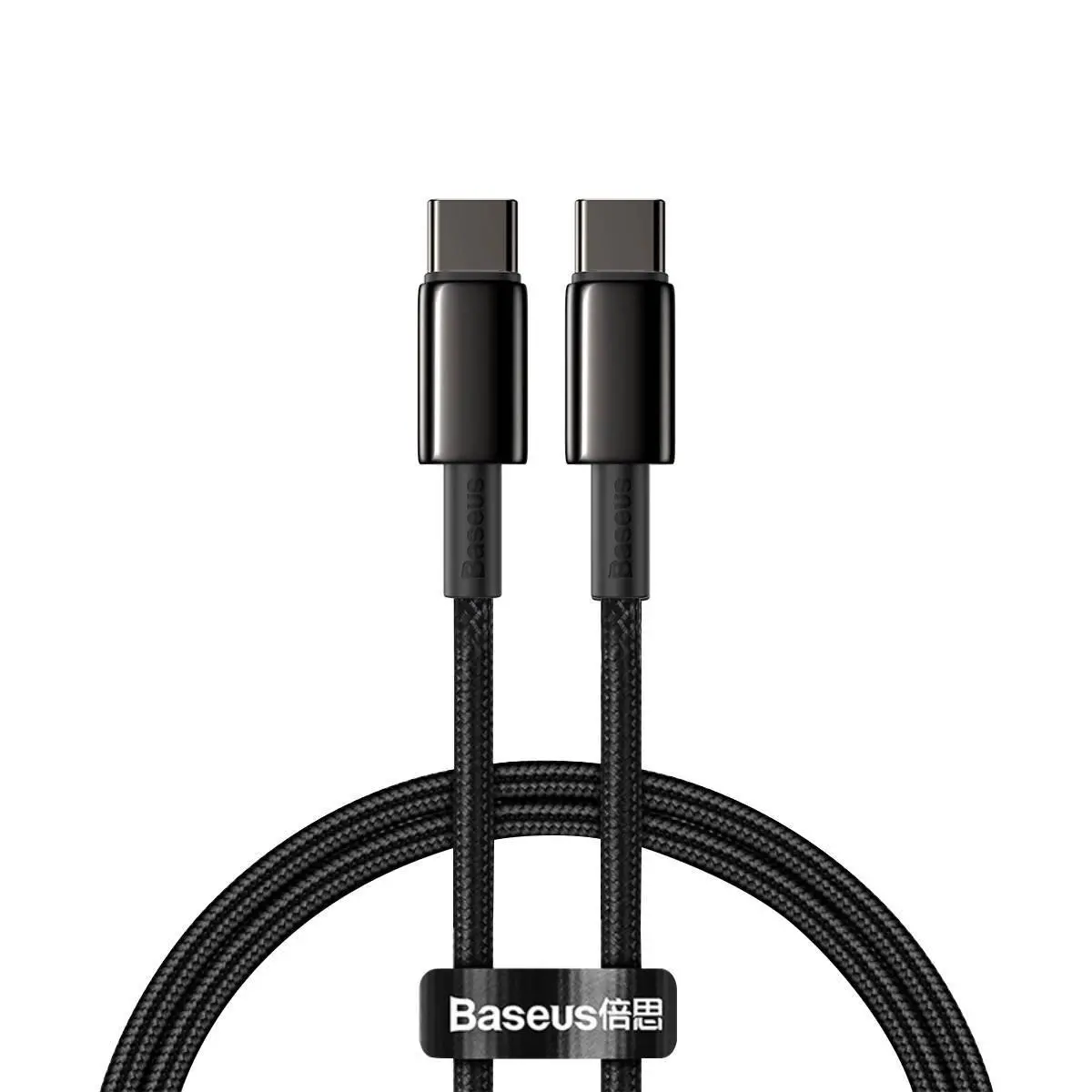 Kabel Baseus USB-C do USB-C Tungsten Gold 100W 2m Czarny