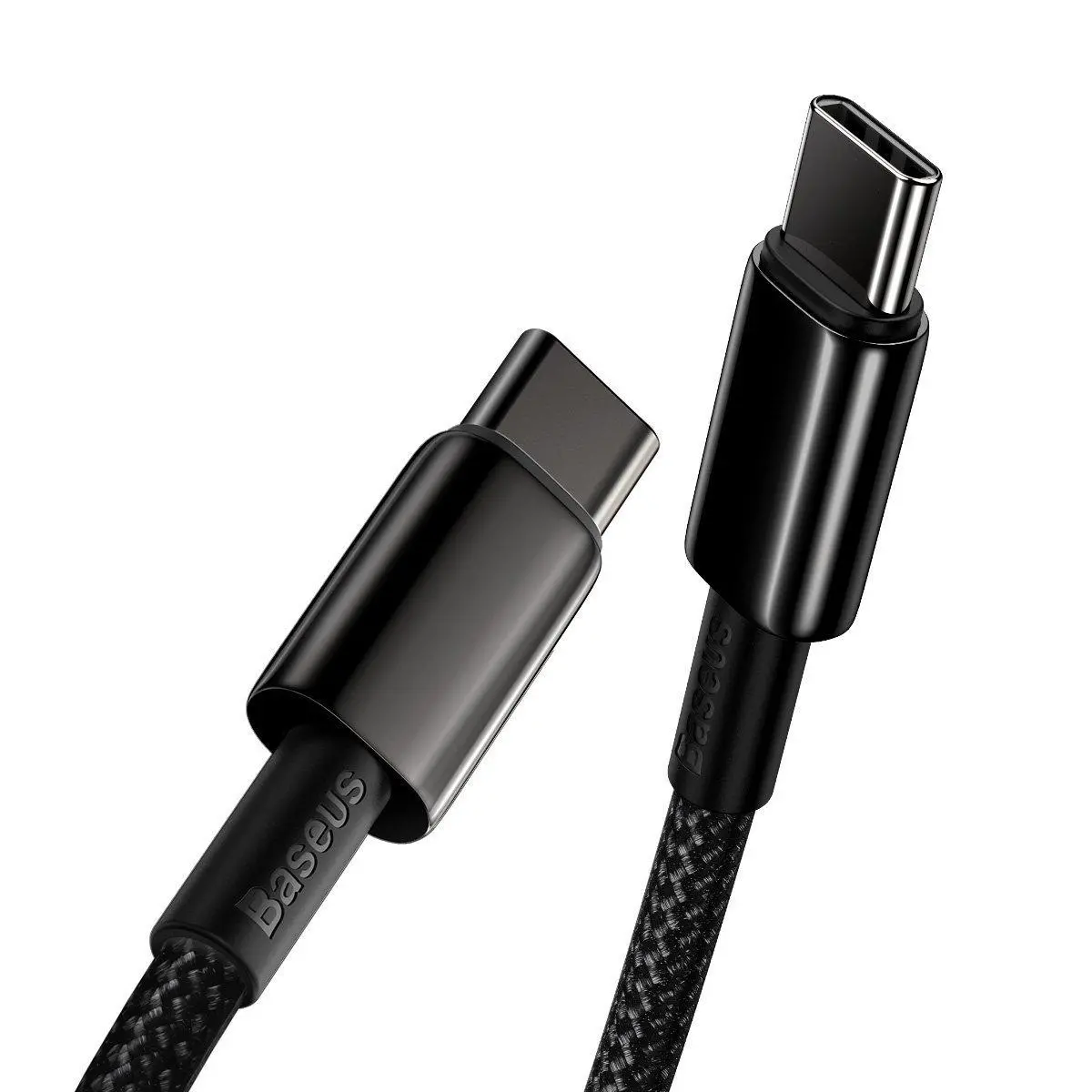 Kabel Baseus USB-C do USB-C Tungsten Gold 100W 2m Czarny