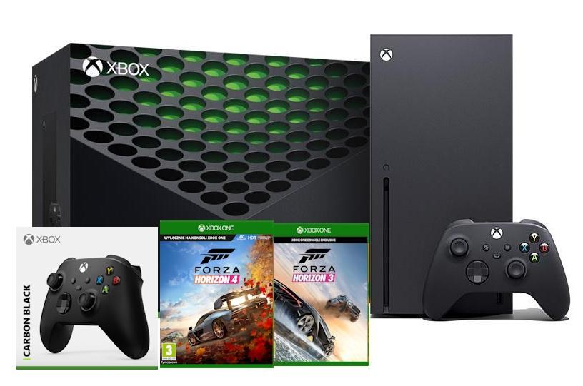 Konsola Xbox Series X + Forza Horizon 3 + Forza Horizon 4 + dodatkowy pad (czarny)