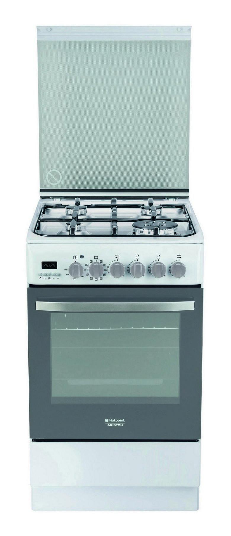 Kuchnia gazowo-elektryczna Hotpoint-Ariston H5TMH6AF (W) PL - termoobieg - rożen