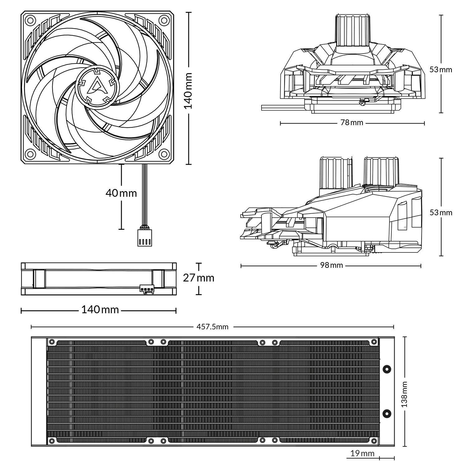 Chłodzenie Arctic Liquid Freezer II 420 Czarny